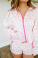 Daina Ditsy Floral Windbreaker & Shorts Set - Pink/White