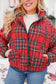Christmas In Aspen Plaid Quilted Jacket - Red Multi