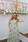 Summer Floral Maxi Dress - Sage Green