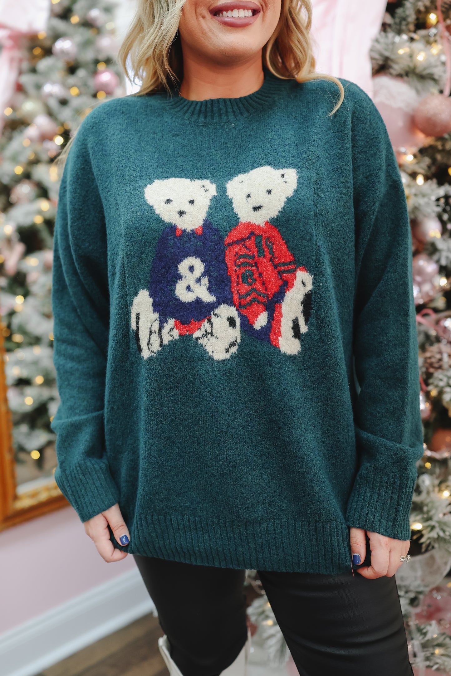 Cozi Bear Sweater - Hunter Green