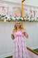 Phoebe Patchwork Floral Bow Midi Dress - Pink