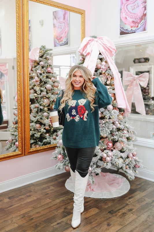 Cozi Bear Sweater - Hunter Green