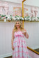 Phoebe Patchwork Floral Bow Midi Dress - Pink