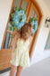 Antonia Citrus Lace-Up Smocked Romper - Lemon