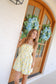 Antonia Citrus Lace-Up Smocked Romper - Lemon