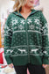 Holiday Cheer Zip-Up Sweater Jacket - Hunter Green