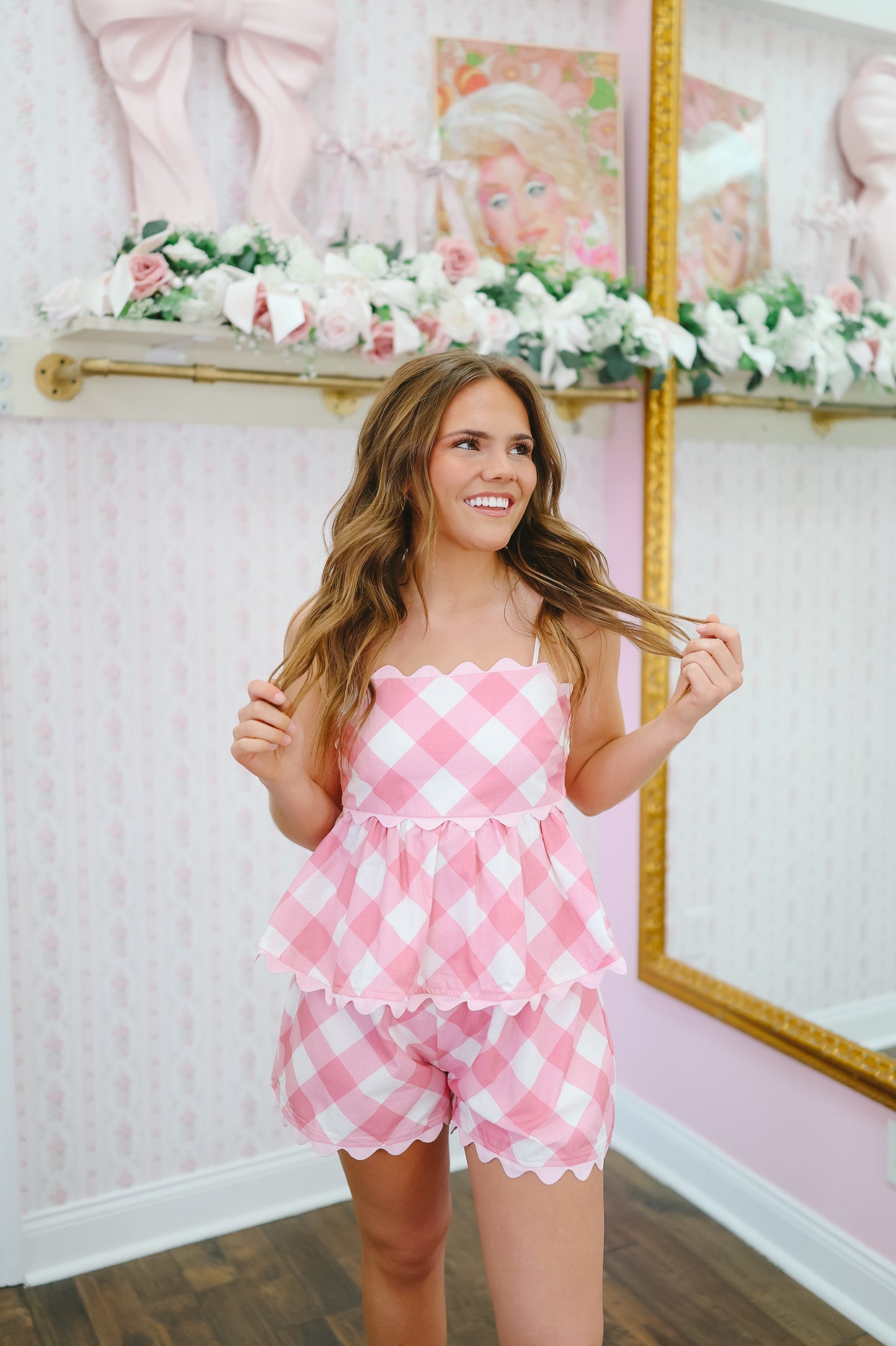 Trinity Gingham Shorts - Pink