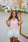 Lyric Ruffle Lace Blouse - Pink