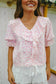 Lyric Ruffle Lace Blouse - Pink