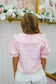 Lyric Ruffle Lace Blouse - Pink