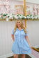 Larkin Gingham Button Down Smocked Dress - Blue