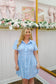 Larkin Gingham Button Down Smocked Dress - Blue