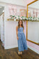 Skye Floral Jacquard Denim Vest - Medium Wash