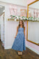 Adrien Floral Denim Jacquard Corset Dress - Medium Wash