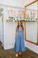 Adrien Floral Denim Jacquard Corset Dress - Medium Wash