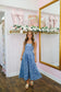 Adrien Floral Denim Jacquard Corset Dress - Medium Wash