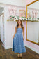 Adrien Floral Denim Jacquard Corset Dress - Medium Wash