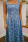Adrien Floral Denim Jacquard Corset Dress - Medium Wash