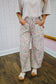 Vera Vintage Floral Print Elastic Waist Barrel Jeans - Pink