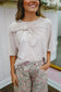 Monica Bow Eyelet Top - Sand