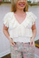 Kassidy Knit Ruffle Top - Cream