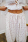 Faith Floral Lace Trim Pants - Ivory
