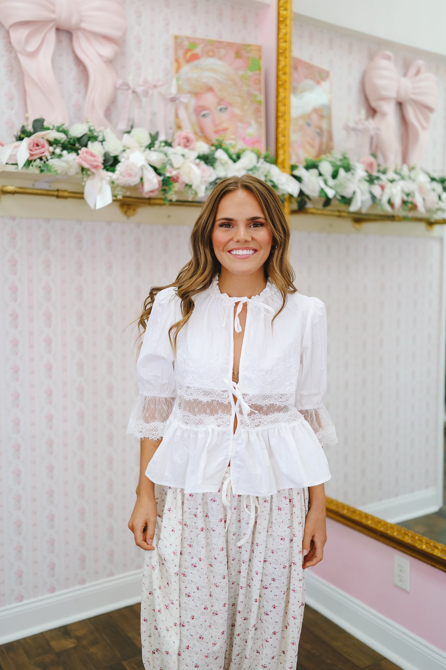 Lexie Lace Peplum Top - Off White