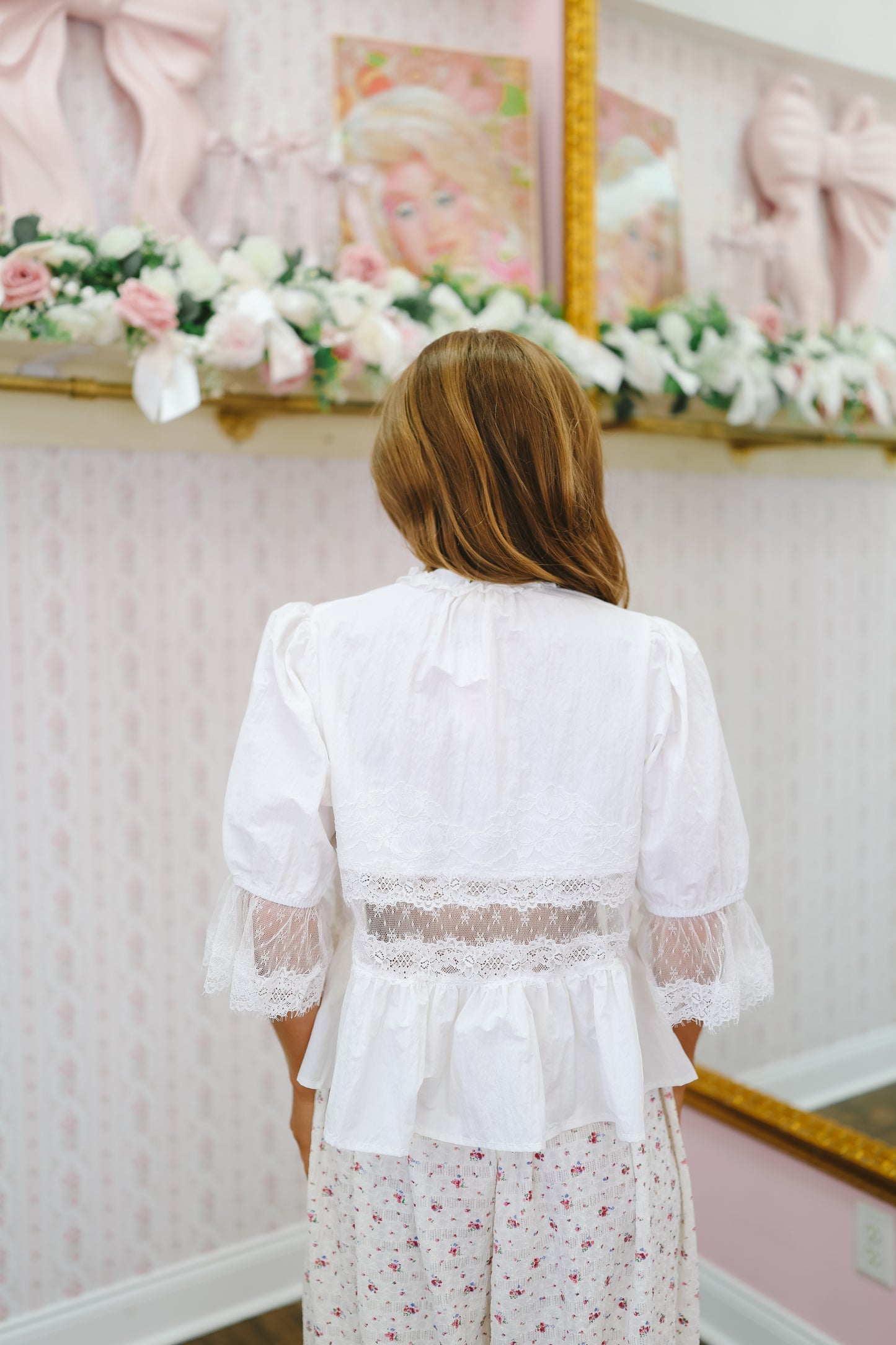 Lexie Lace Peplum Top - Off White