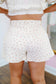 Chrissa Ditsy Floral Twill Pleated Denim Shorts - Cream