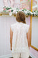 Priscilla Pleated Floral Lace Trim Top - Ivory