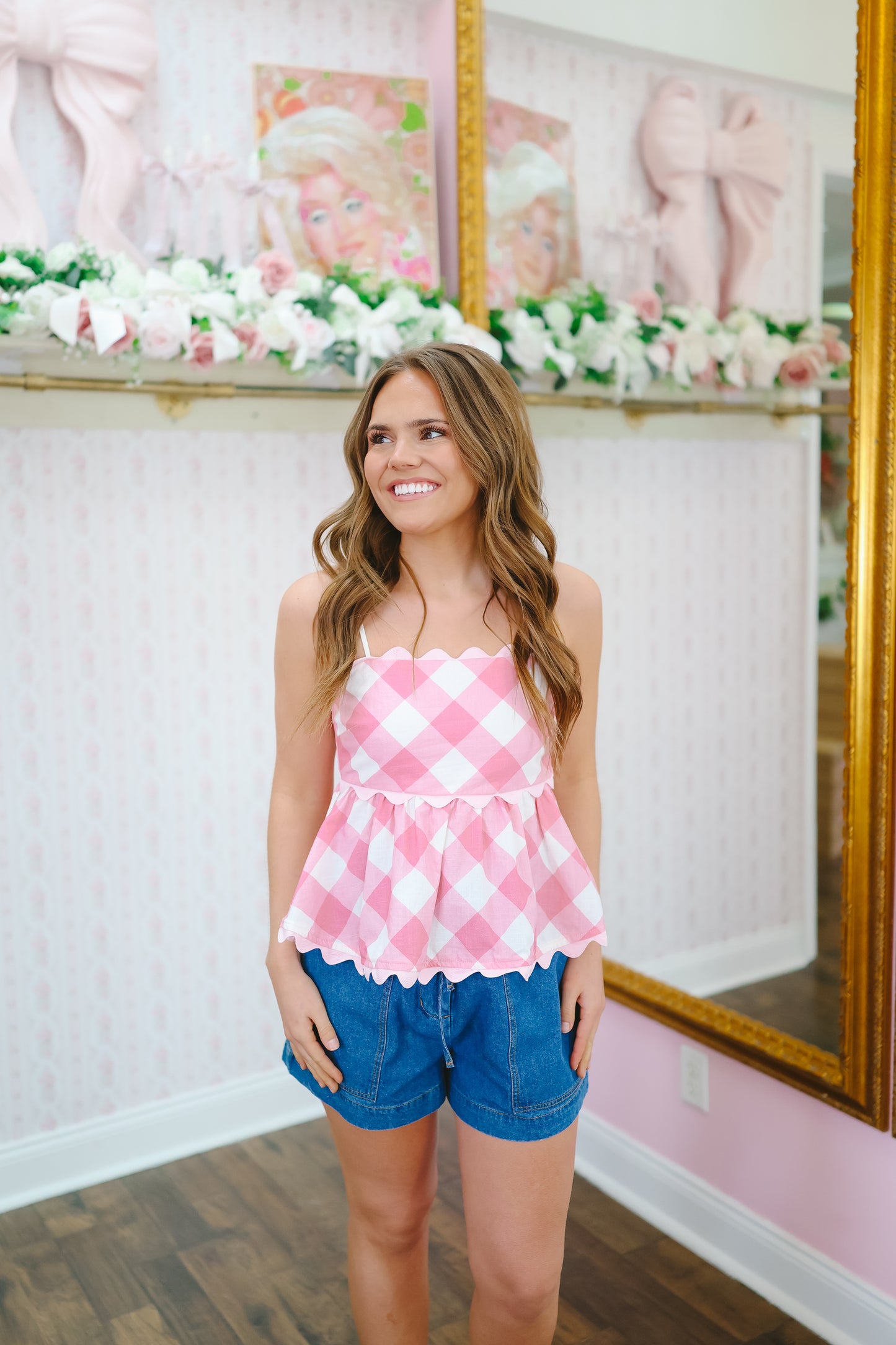 Sloan Elastic Waist Denim Shorts - Medium Wash