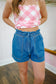 Sloan Elastic Waist Denim Shorts - Medium Wash