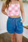 Sloan Elastic Waist Denim Shorts - Medium Wash