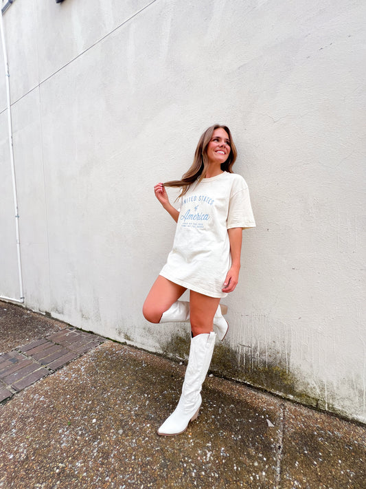 CUSTOM ORDER: United States Tee or Sweatshirt- Cream