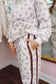 Cali Floral Wide Leg Lounge Pants - Ivory Mocha