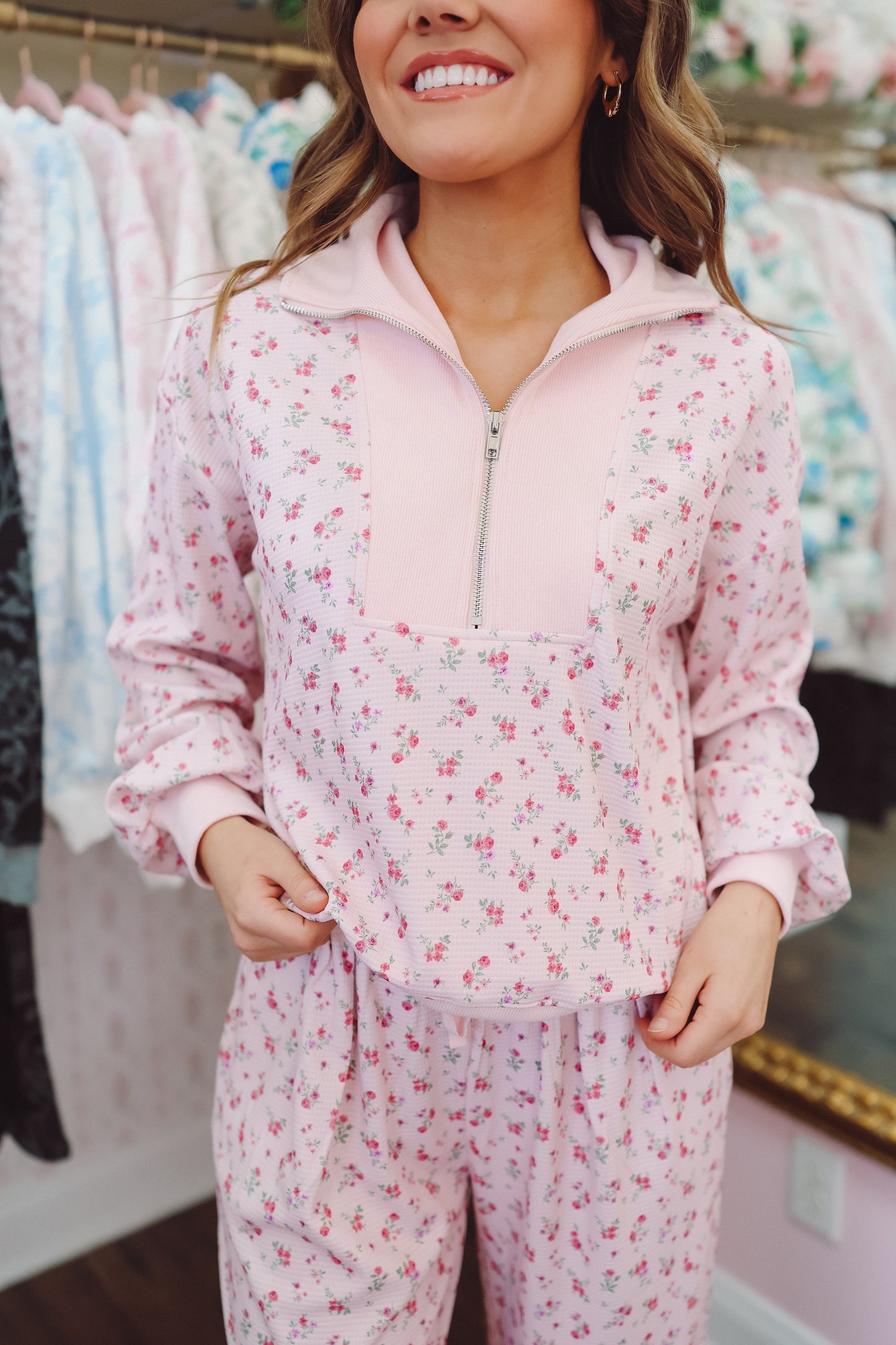Lollie Ditsy Floral Thermal Set - Pink