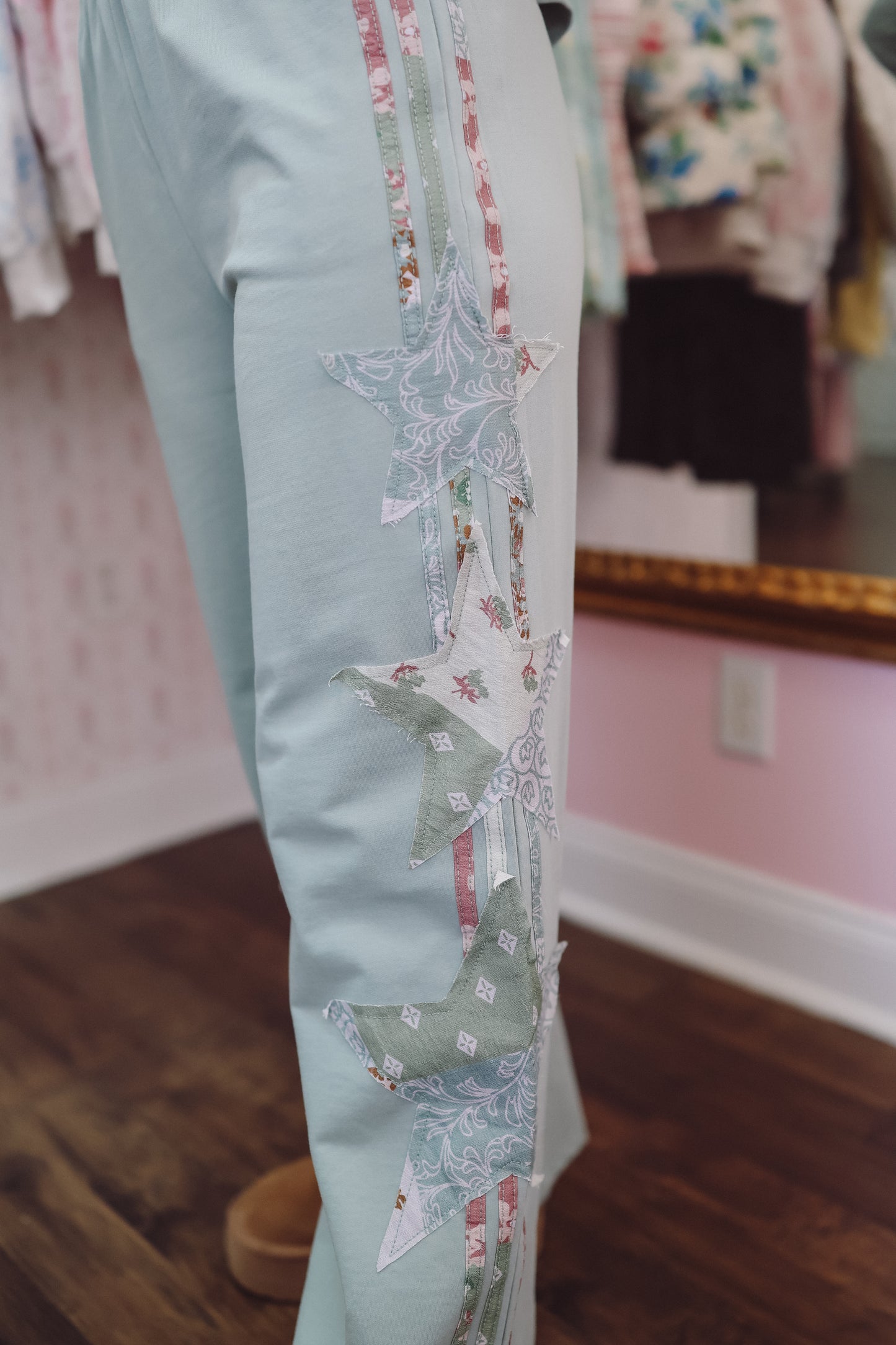 Nina Patchwork Lounge Pants - Sage Multi