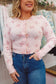 Coralie Floral Scalloped Edge Cardigan - Pink