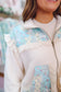 Harley Patchwork Ruffle Fleece Jacket - Butter Blue
