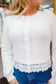 Briley Bow Pointelle Lace Hem Cardigan - Ivory