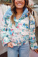 Erin Floral Hooded Puffer Jacket - Blue