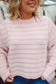 Shelley Striped Crew Neck Sweater - Pink