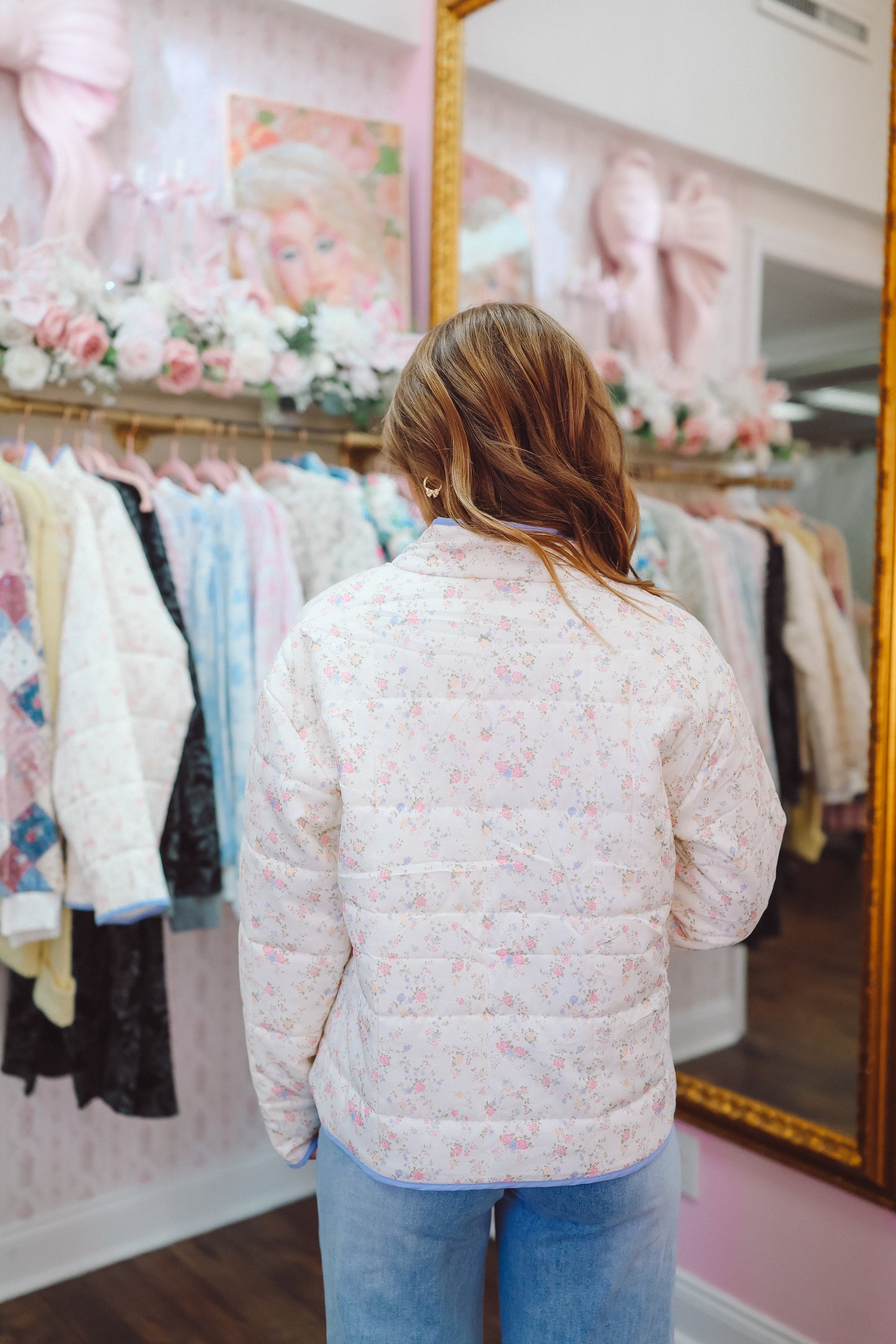 Janie Quilted Floral Jacket - Ivory