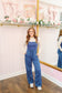Rainey Adjustable Drawstring Jumpsuit - Denim Blue