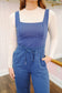 Rainey Adjustable Drawstring Jumpsuit - Denim Blue