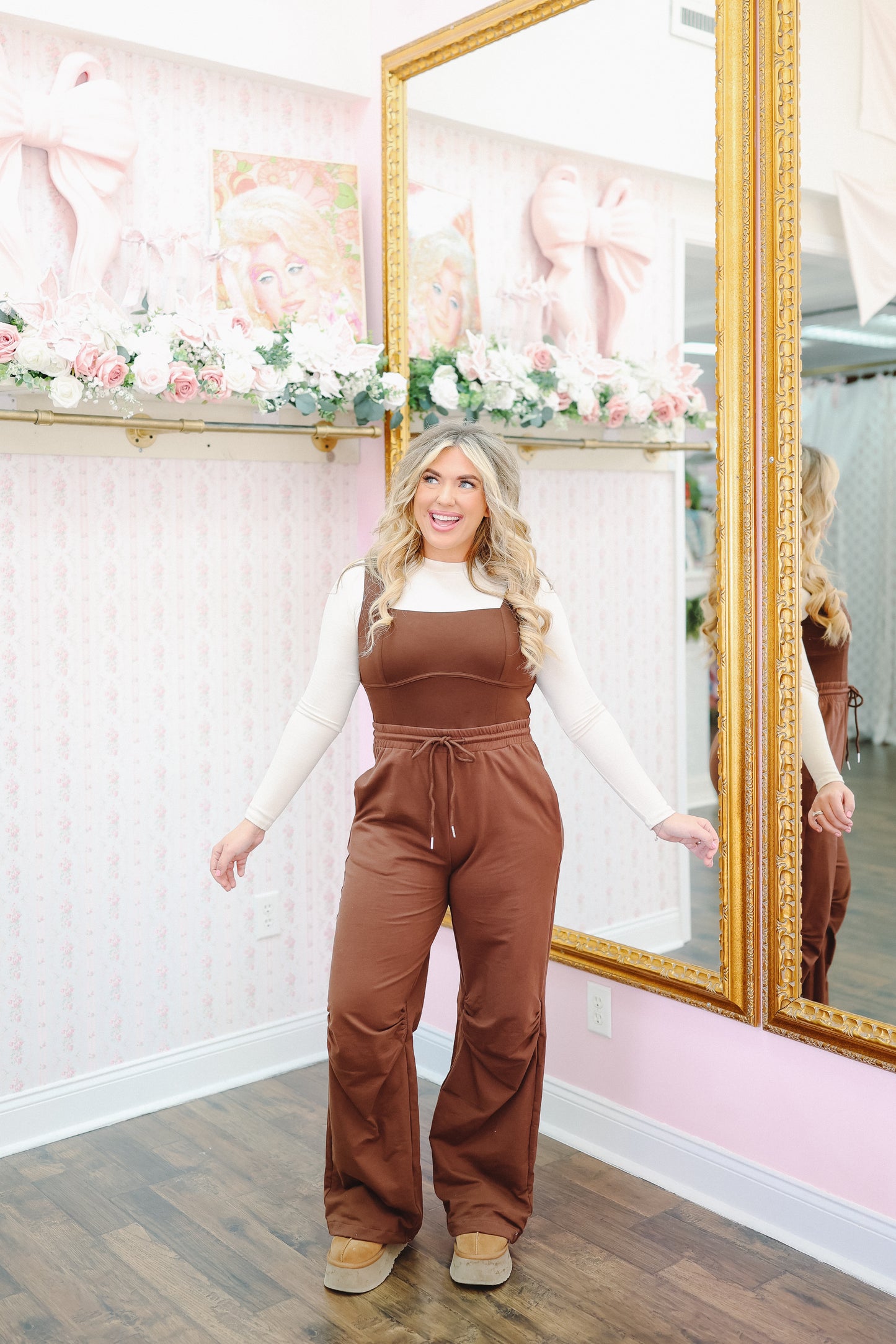 Rainey Adjustable Drawstring Jumpsuit - Dark Espresso