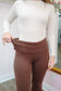 Carol Foldover Knit Flare Pants - Chocolate
