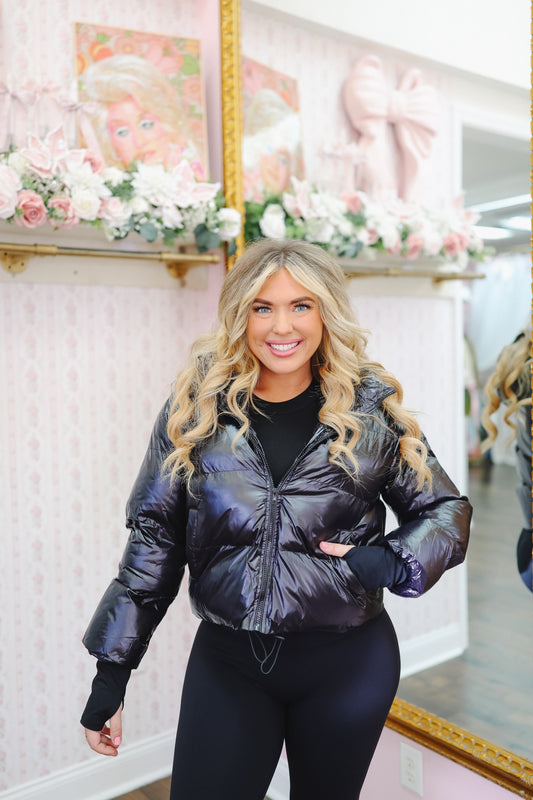 Cierra Hooded Puffer Jacket - Black