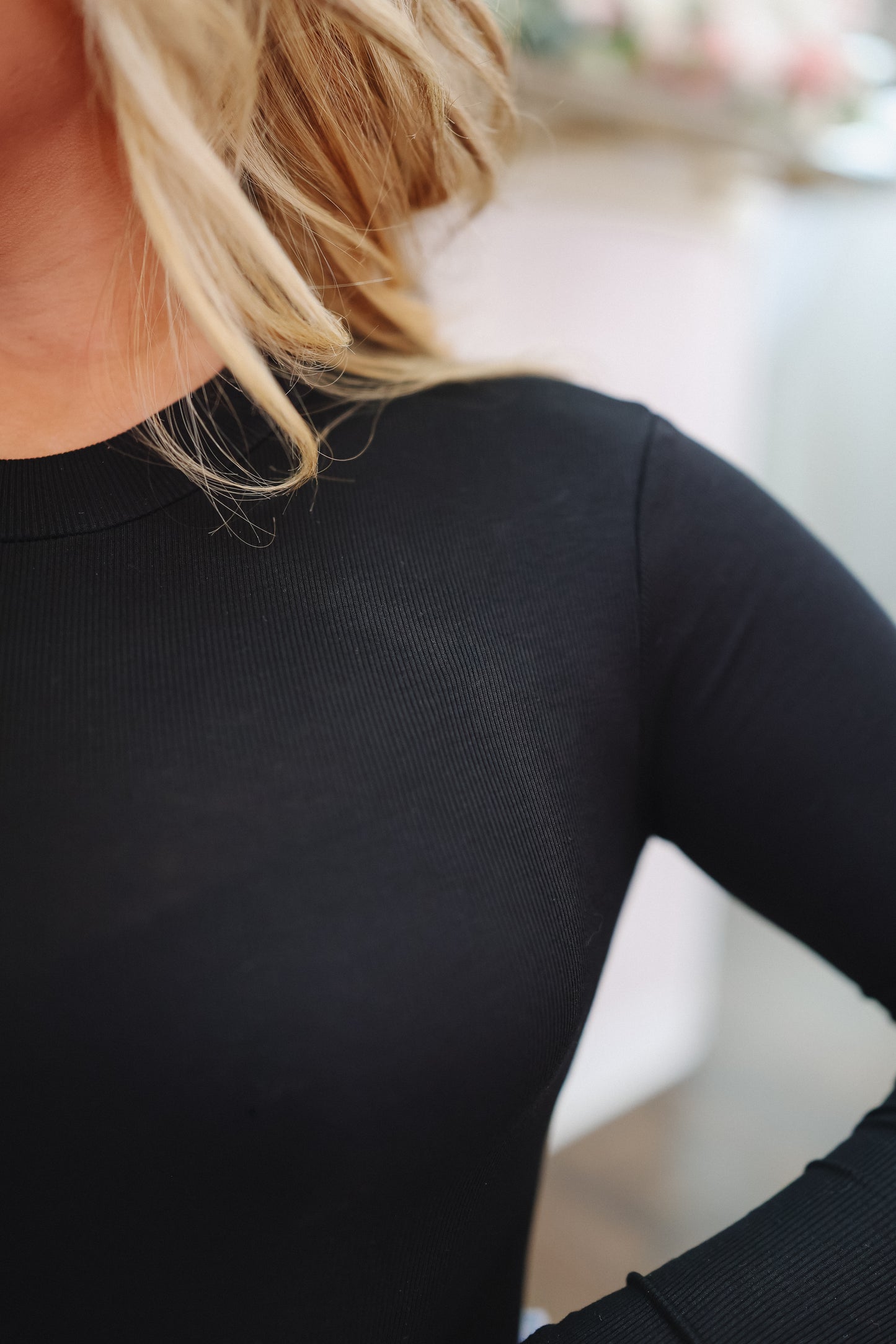 Gabby Mock Neck Bodysuit - Black