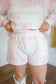Kathleen Patchwork Quilted Mock Neck Short Set - Pink